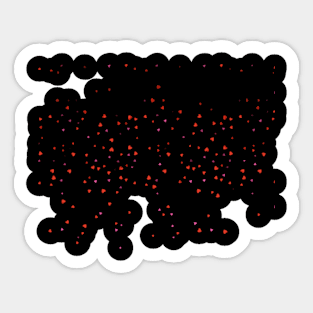 Cute mini hearts black Sticker